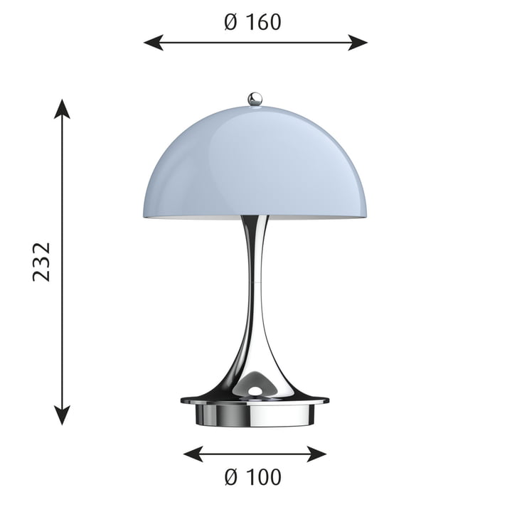 Panthella Portable Oplaadbare LED tafellamp van Louis Poulsen