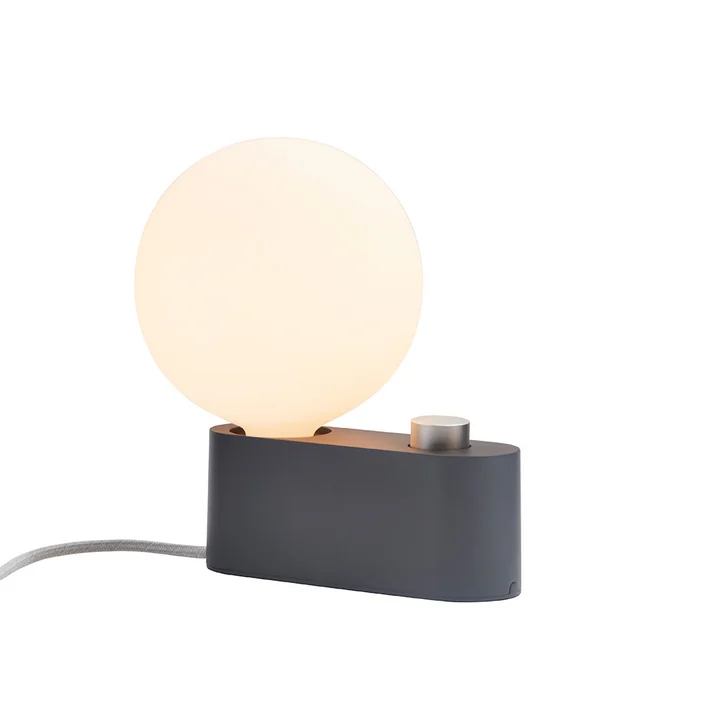Alumina Tafellamp, charcoal inclusief Sphere IV LED-lamp E27 8W, Ø 15 cm, wit mat van Tala
