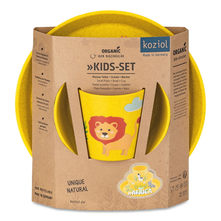 Connect Kinderservies set Africa, organic yellow (set van 3) by Koziol