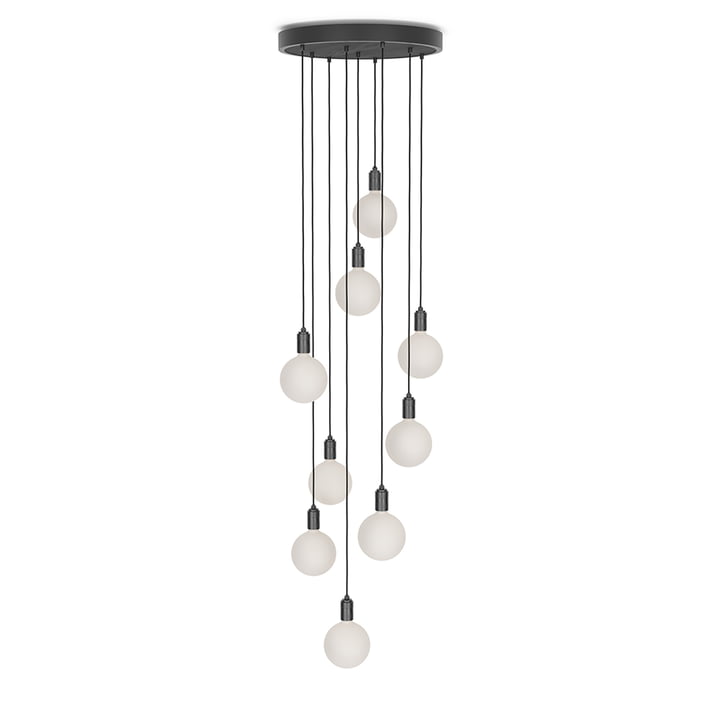 Tala - Graphite Nine Hanglampenset, inclusief 9 x Sphere IV LED lampen E27, zwart / geanodiseerd aluminium