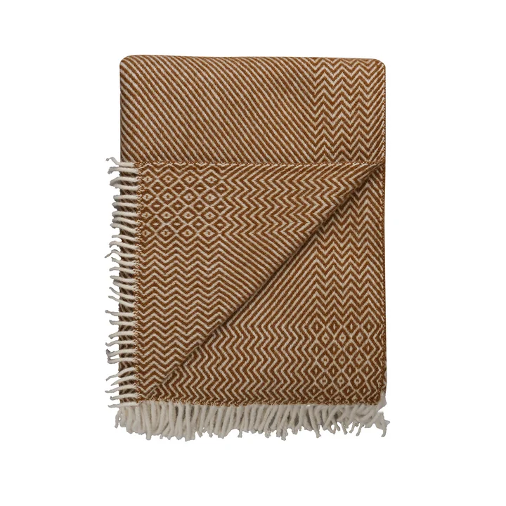 Kattefot Wollen deken, 140 x 220 cm, burnt ochre van Røros Tweed