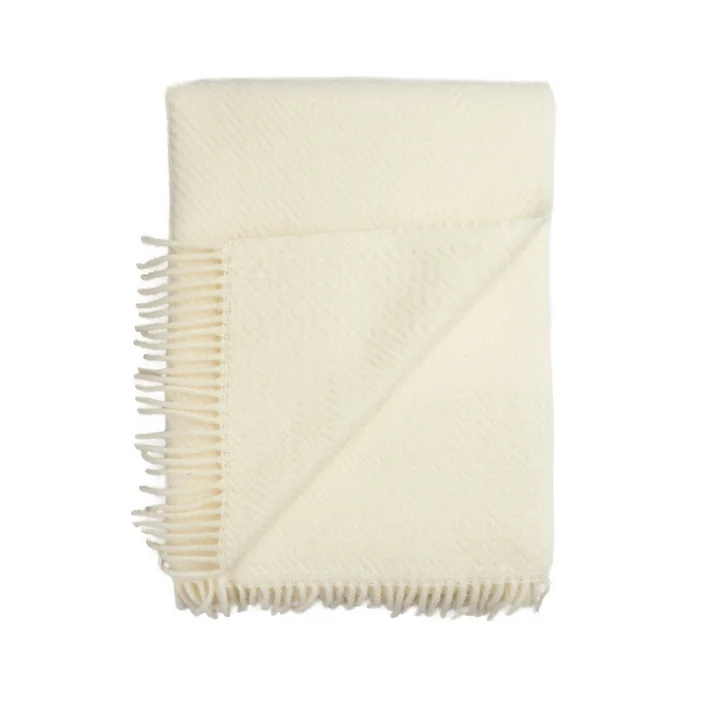 Kattefot Wollen deken, 140 x 220 cm, creme van Røros Tweed