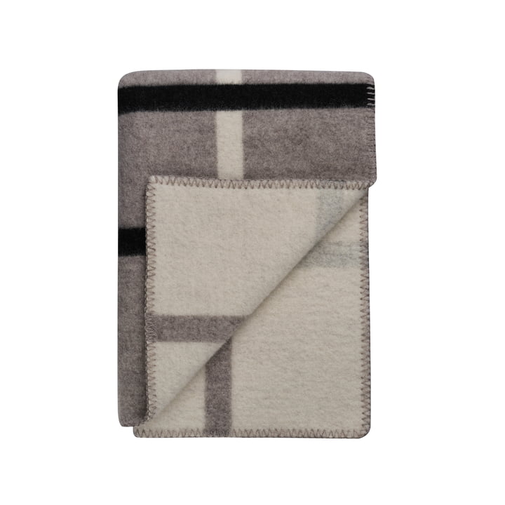 Knut Wollen deken, 135 x 200 cm, grijs van Røros Tweed