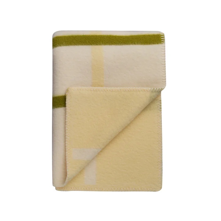 Knut Wollen deken, 135 x 200 cm, lime van Røros Tweed