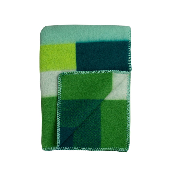 Mikkel Wollen deken, 135 x 200 cm, groen van Røros Tweed
