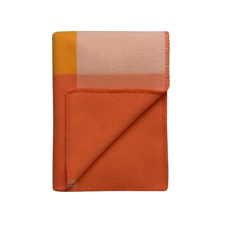 Syndin Wollen deken, 135 x 200 cm, oranje " cloudberry " van Røros Tweed