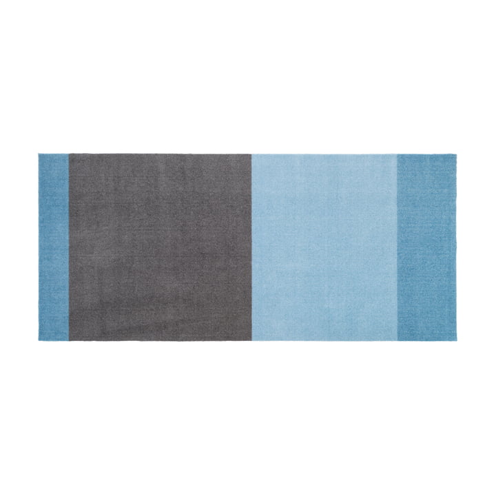 Stripes Horizontal Loper, 90 x 200 cm, licht / stoffig blauw / staalgrijs van Tica Copenhagen