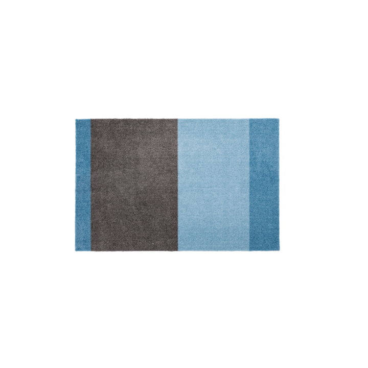 Stripes Horizontal Loper, 60 x 90 cm, licht / stoffig blauw / staalgrijs van Tica Copenhagen
