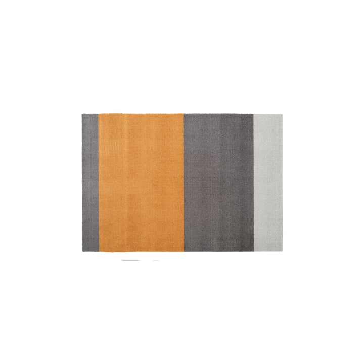 Stripes Horizontal Loper, 90 x 130 cm, lichtgrijs / staalgrijs / dijon van Tica Copenhagen
