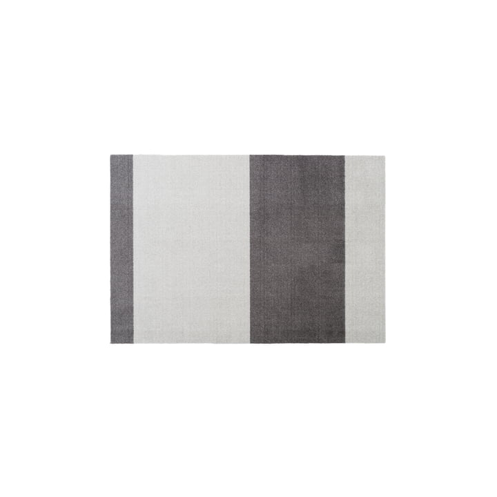 Stripes Horizontal Loper, 90 x 130 cm, lichtgrijs / staalgrijs van Tica Copenhagen