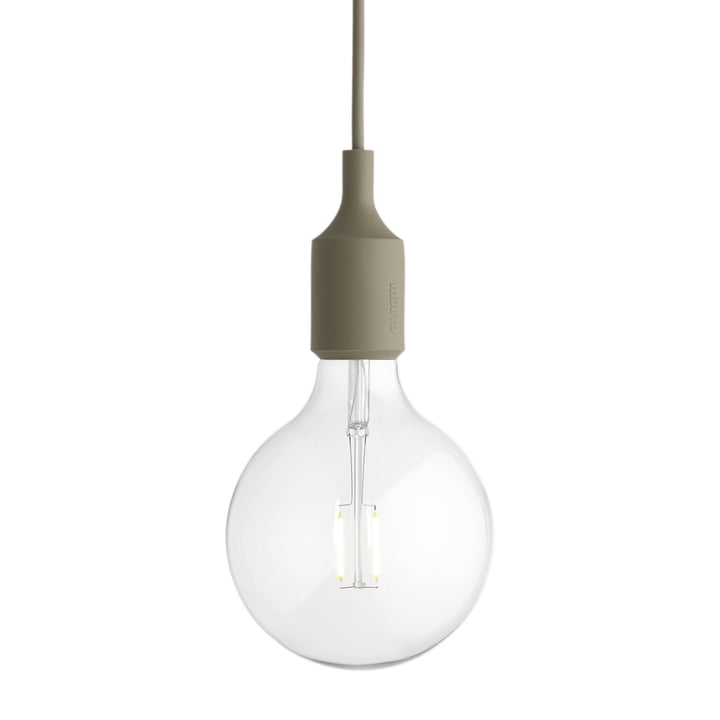Muuto - Hanglamp E27-fitting Hanglamp LED, olijfgroen