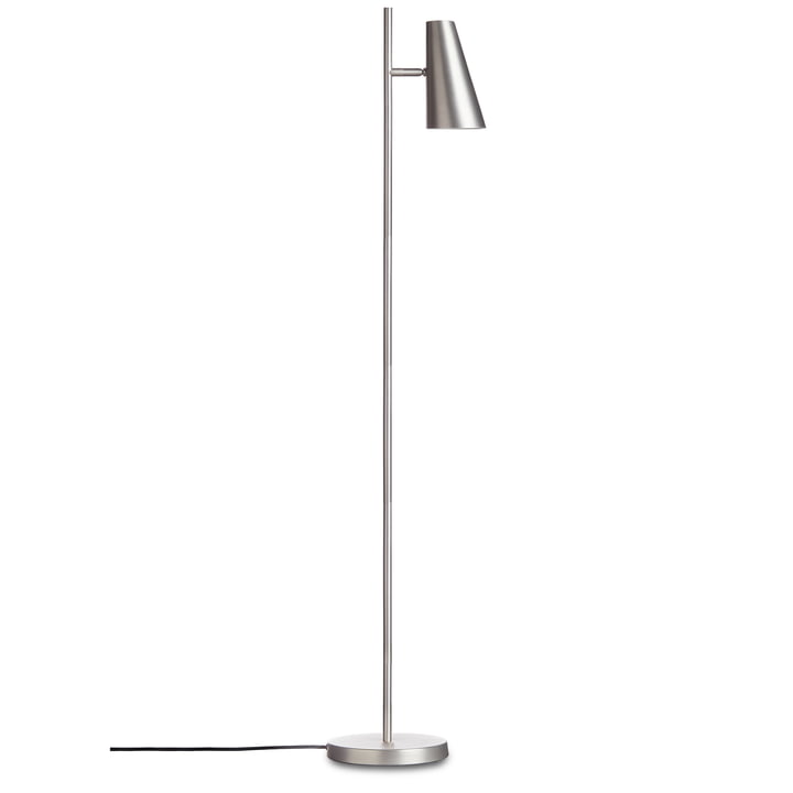 Cono Staande lamp H 140 cm, gesatineerd metaal by Woud