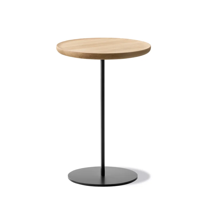 Pal Bijzettafel Ø 37,5 cm H 52 cm, eiken licht geolied / zwart by Fredericia