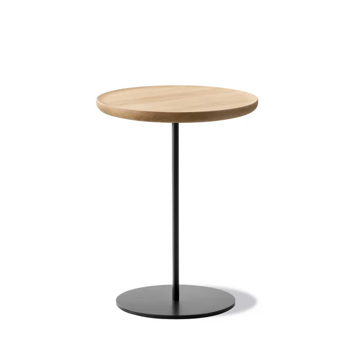 Pal Bijzettafel Ø 37,5 cm H 45 cm, eiken licht geolied / zwart by Fredericia