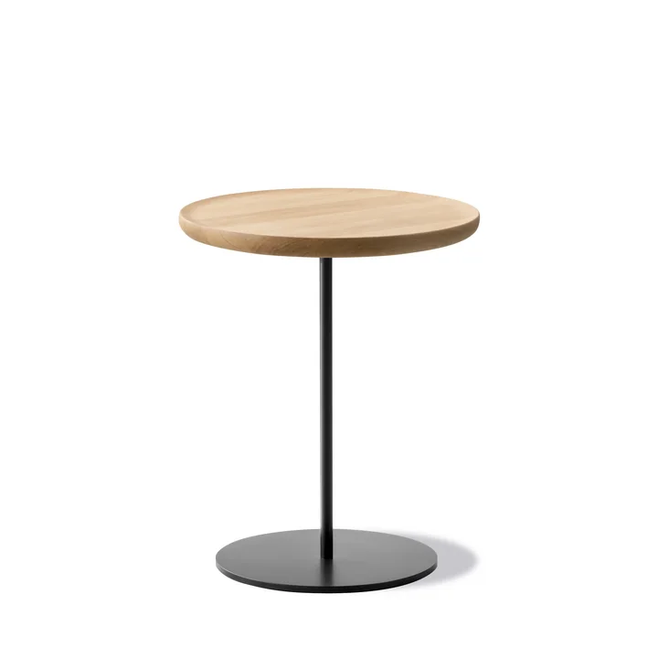 Pal Bijzettafel Ø 37,5 cm H 38 cm, eiken licht geolied / zwart by Fredericia