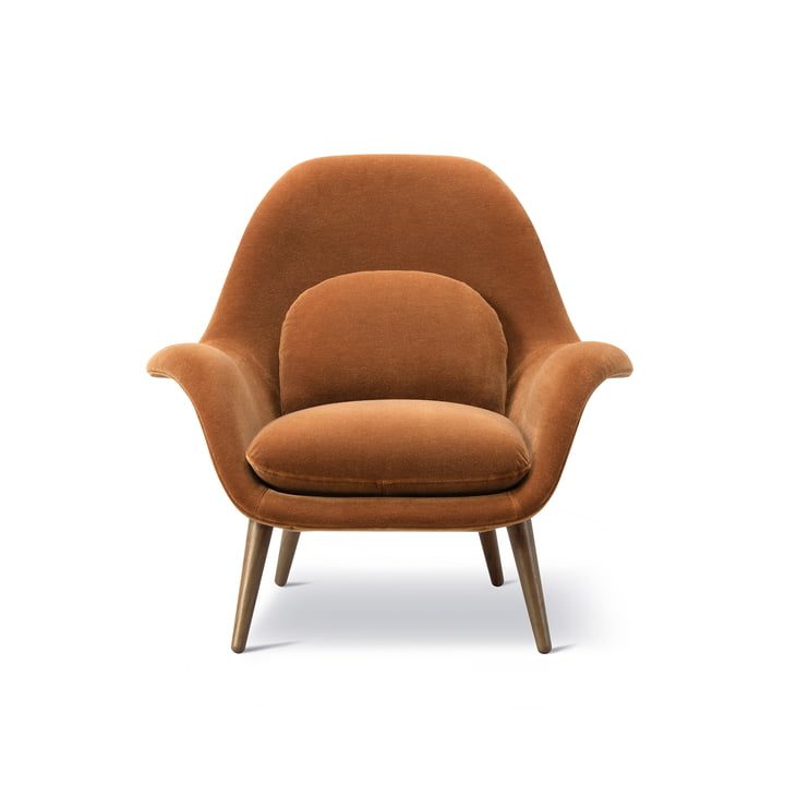 Swoon Fauteuil, gerookt eiken gebeitst / Grand Mohair (2103) by Fredericia