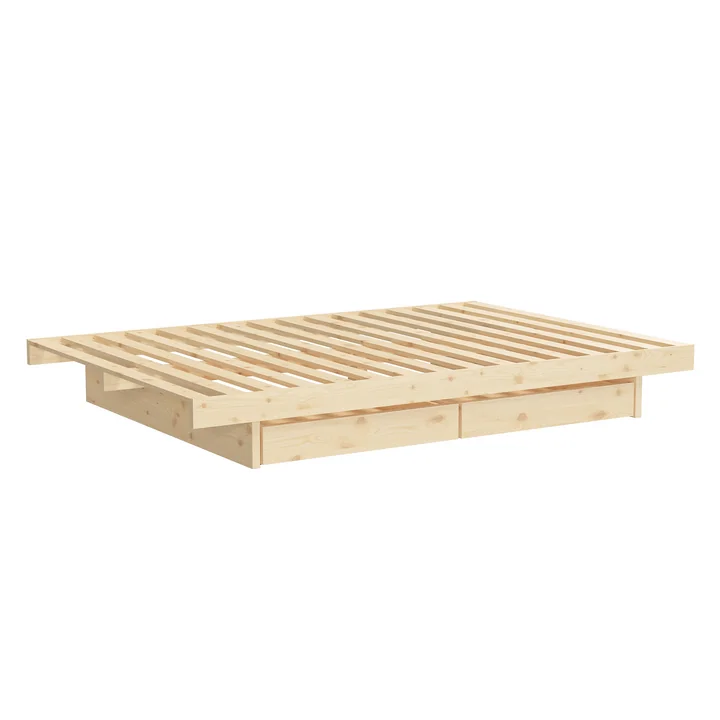 Kanso Bed met laden, blank gelakt grenen van Karup Design
