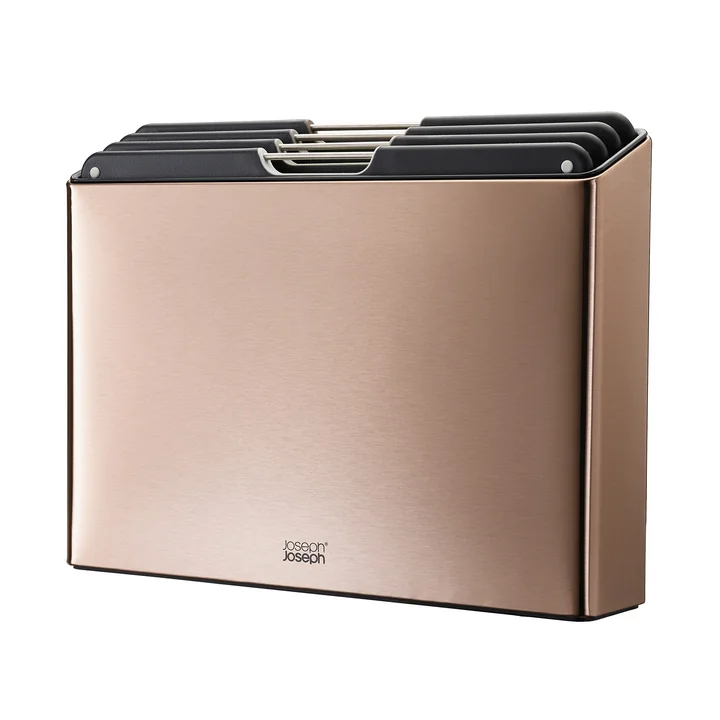 Folio Stalen snijplanken, carbon roségoud (4 stuks) per Joseph Joseph