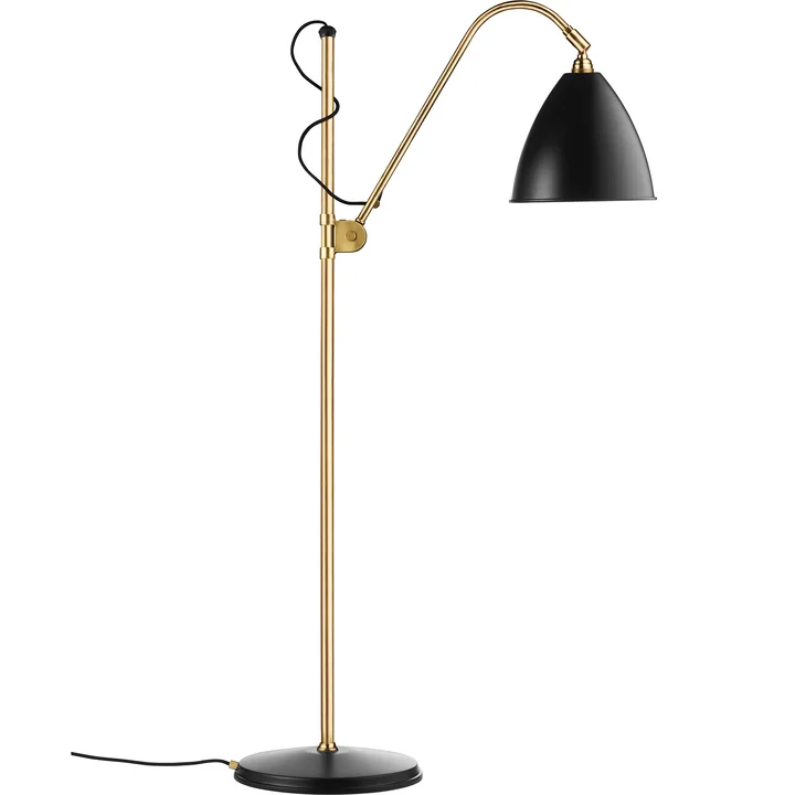 Bestlite BL3 Staande lamp, messing / zwart zijde mat by Gubi