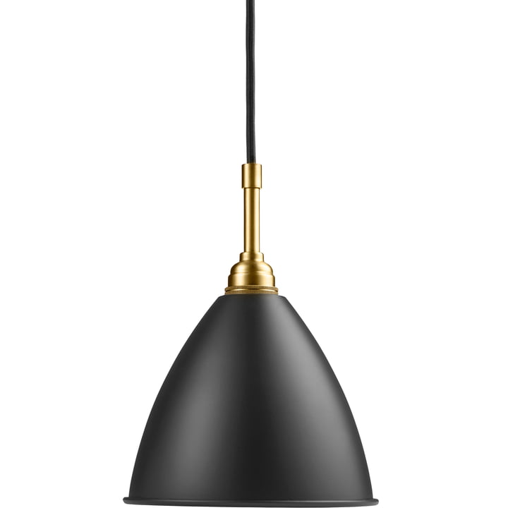Bestlite BL9 Hanglamp, Ø 16 cm, messing / zwart satijn afwerking by Gubi
