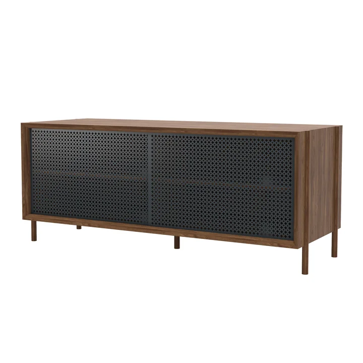 Gabin Sideboard 122 cm, walnoot naturel / leigrijs vanaf Hartô