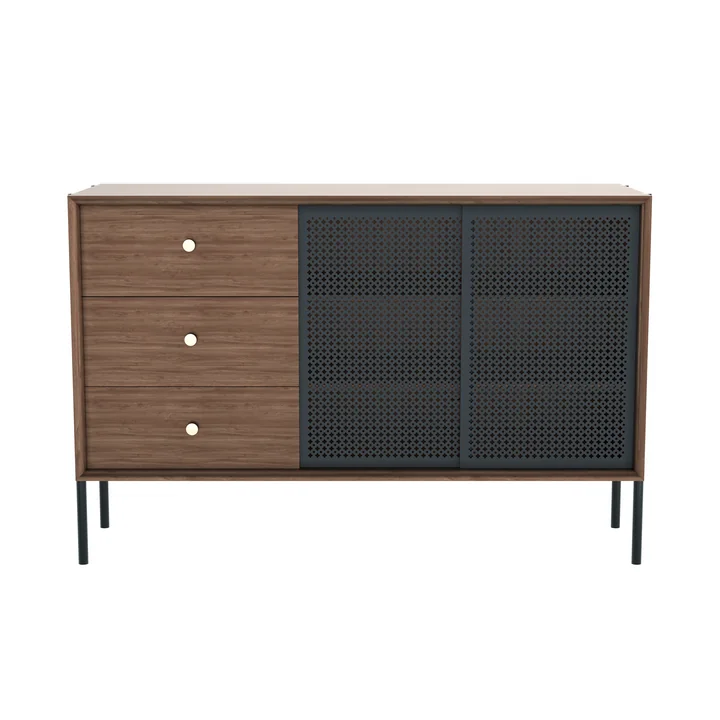 Gabin Sideboard hoog met laden, notelaar natuur / leigrijs vanaf Hartô