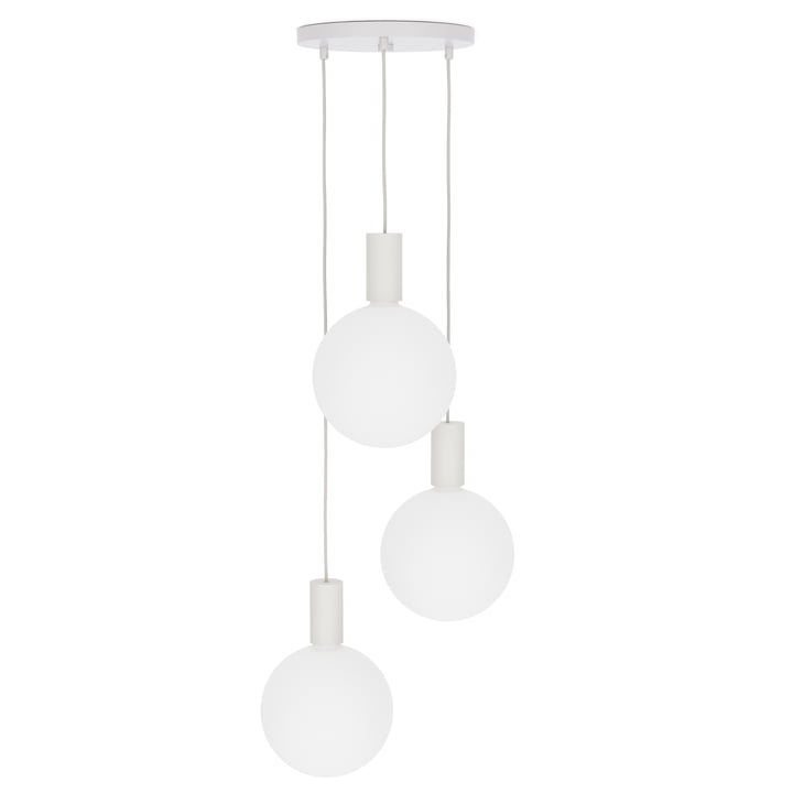 Chalk, Triple Set hanglampen, inclusief 3 x Sphere V LED lampen E27, wit by Tala