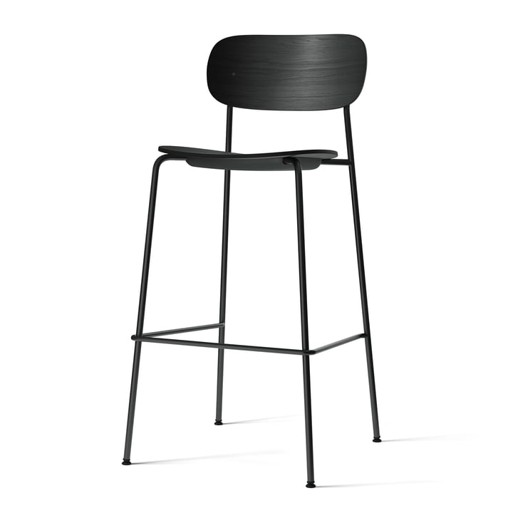 Co Bar Chair van Audo in zwart eiken afwerking met zwart stalen frame