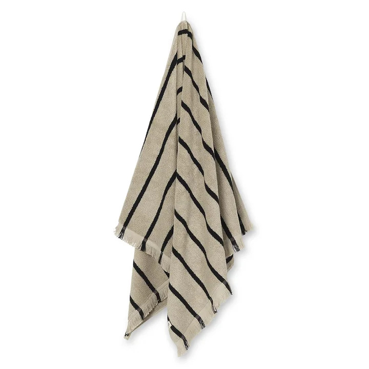 Alee Badhanddoek, 70 x 140 cm, zand / zwart by Ferm Living