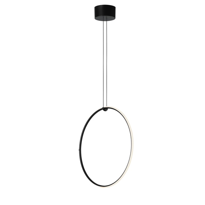 Arrangements LED Hanglamp, rond / medium, mat zwart (incl. luifel) van Flos