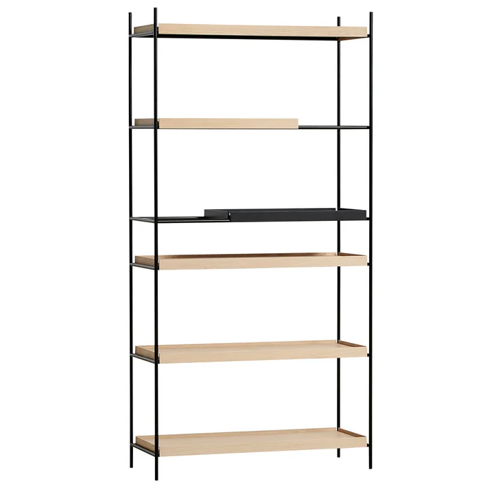 Tray Shelf hoog, eik / zwart (configuratie 7) van Woud