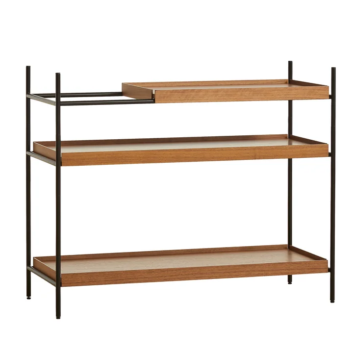 Tray Shelf laag, walnoot/zwart (configuratie 1) vanaf Woud