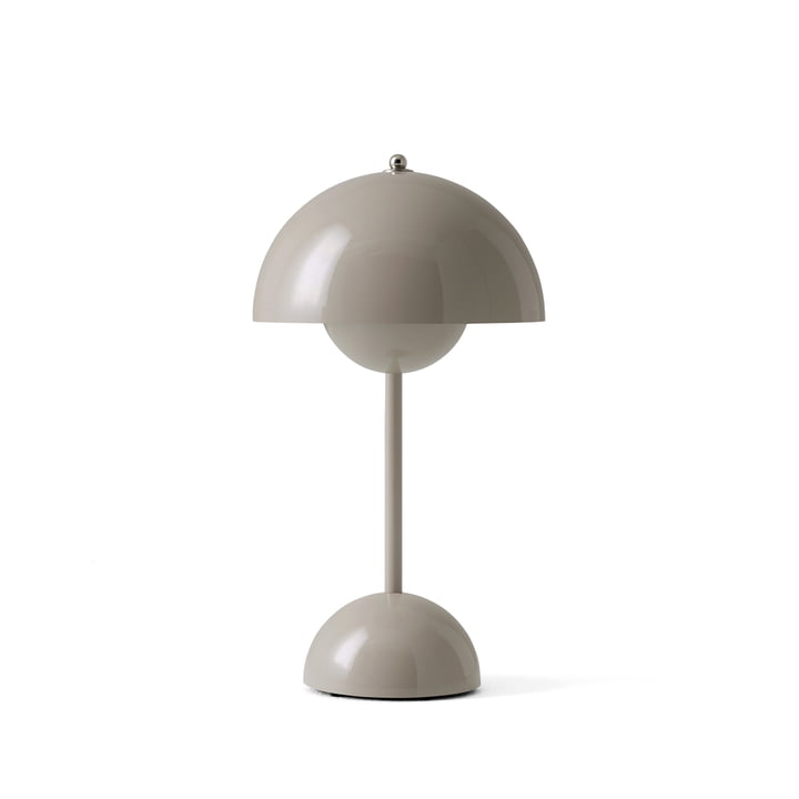 De Flowerpot VP9 oplaadbare tafellamp van & Tradition in grijs beige