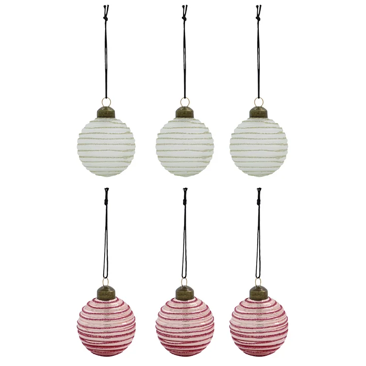 Lolli Kerstbal van House Doctor in de kleur rood/wit