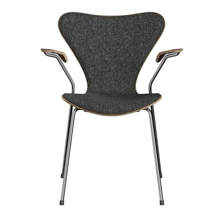 Fritz Hansen - Serie 7, stoel met armleuningen, Vanir Granite bruin / frame chroom