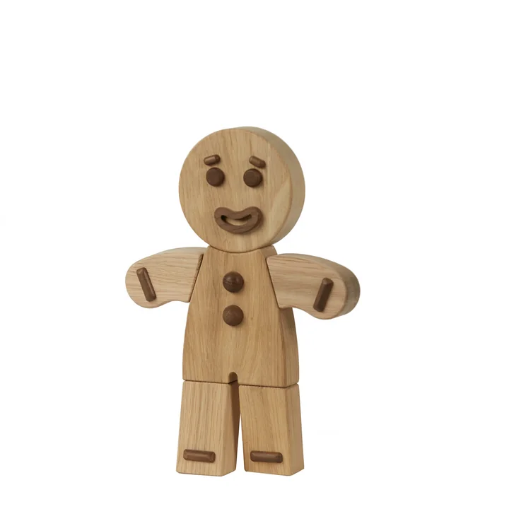 Gingerbread Man Houten figuur, klein, natuurlijk eiken boyhood
