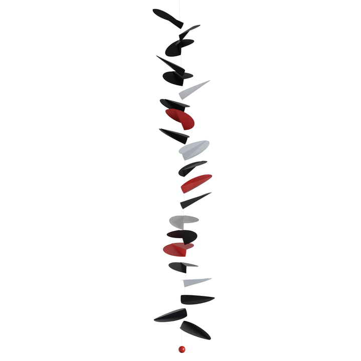 Turning Leaves Mobiel, groot, zwart / wit / rood van Flensted Mobiles