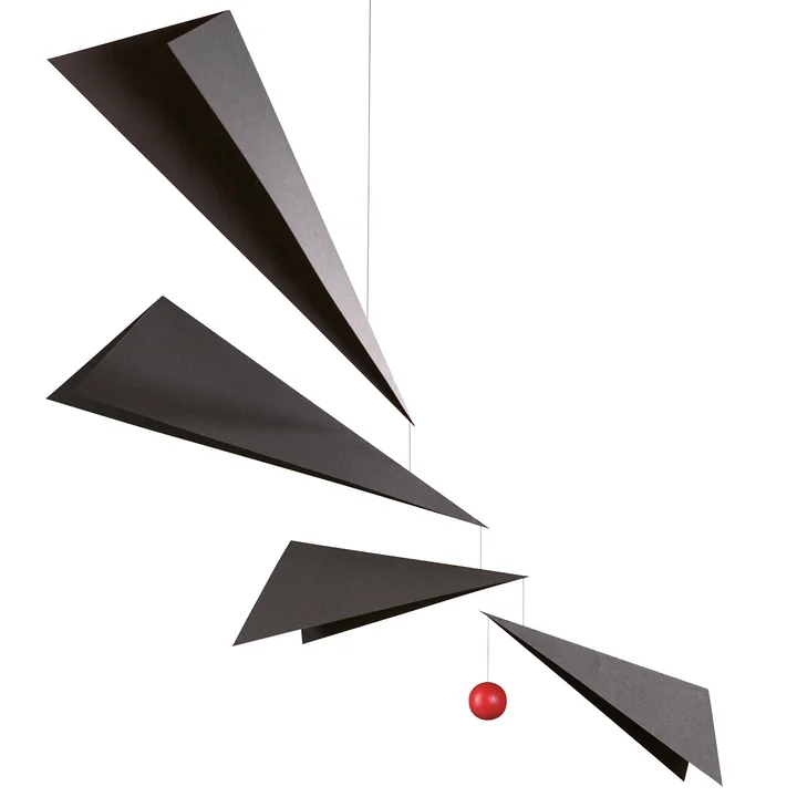 Wings Mobiel, zwart / rood van Flensted Mobiles