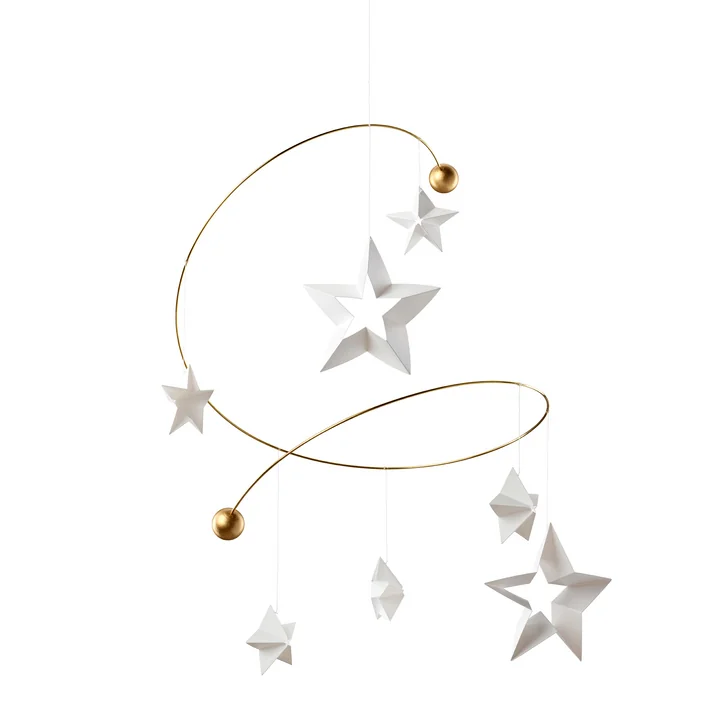 Starry Night Mobile 7, wit / goud van Flensted Mobiles