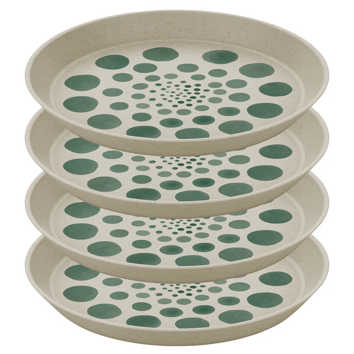 Connect Bord, Monstera dots, Ø 20. 5 cm, zand (set van 4) van Koziol
