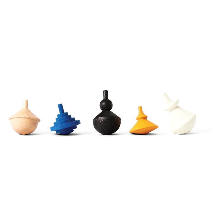 Spinning Tops Houten tol (set van 5) by Areaware