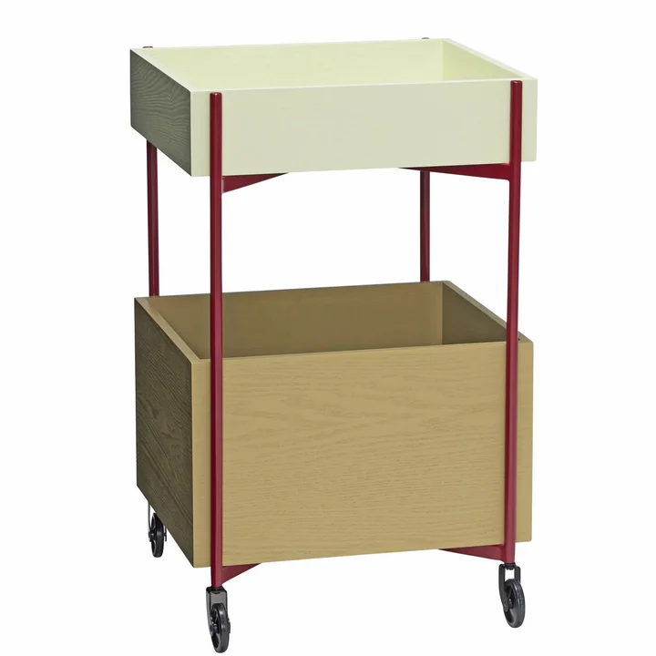 Fresh Trolley, H 70 cm, kaki / bordeaux van Hübsch Interior