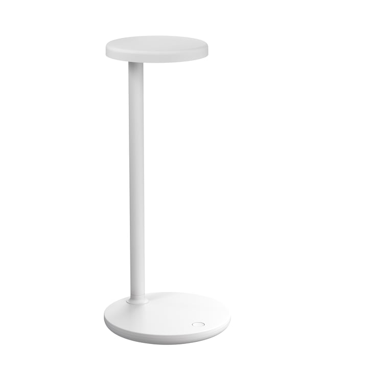 De LED-tafellamp Oblique van Flos , H 35 cm, wit