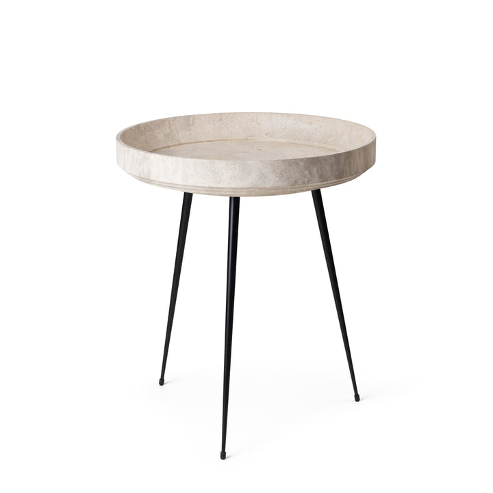 Bowl Table medium, Ø 46 x H 52 cm, grijs (Wood Waste Edition) by Mater