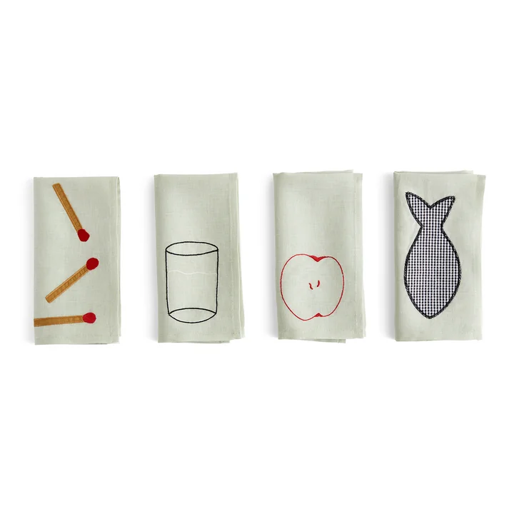 Sobremesa Servet, groen (set van 4) van HAY