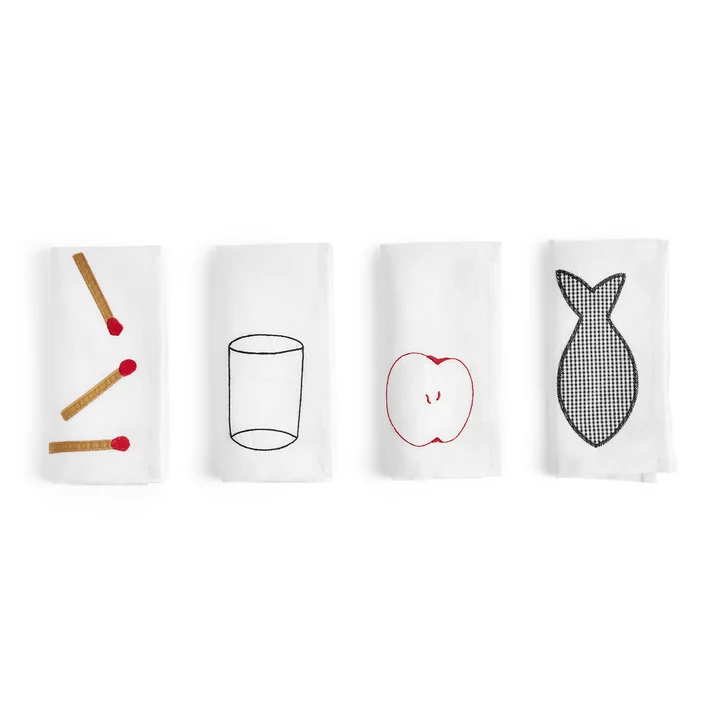 Sobremesa Servet, wit (set van 4) van HAY