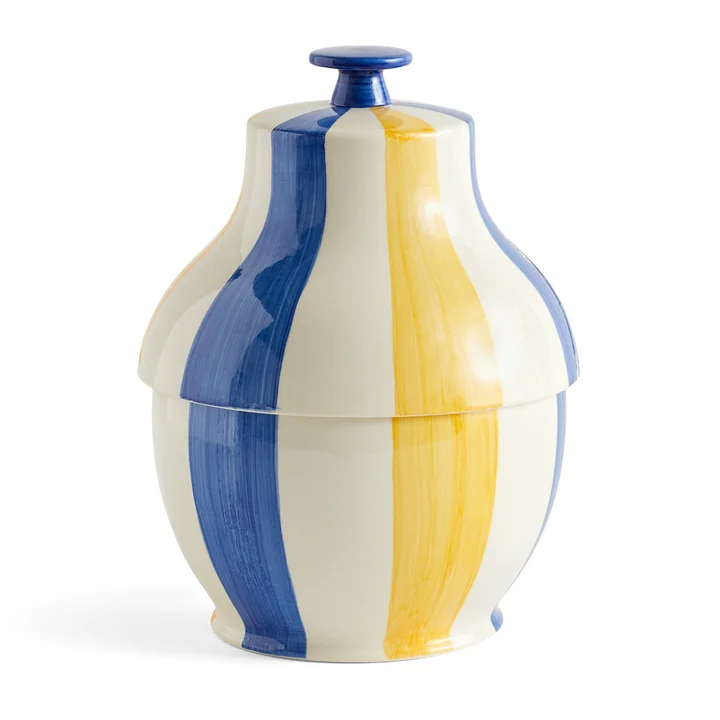 Sobremesa Pot, Ø 19 cm, blauw/geel (gestreept) van HAY