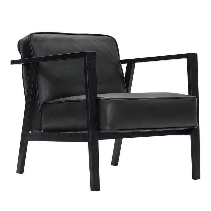 LC1 Loungestoel van Andersen Furniture in de uitvoering eiken zwart gelakt / leder Sevilla zwart 4001