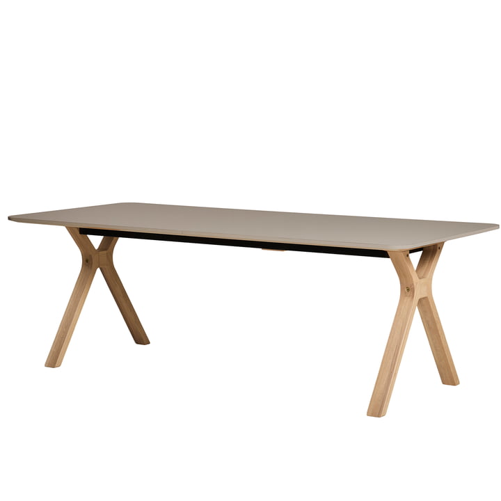 Space Uittrekbare tafel van Andersen Furniture in de uitvoering eiken wit gepigmenteerd / laminaat Castoro Ottawa