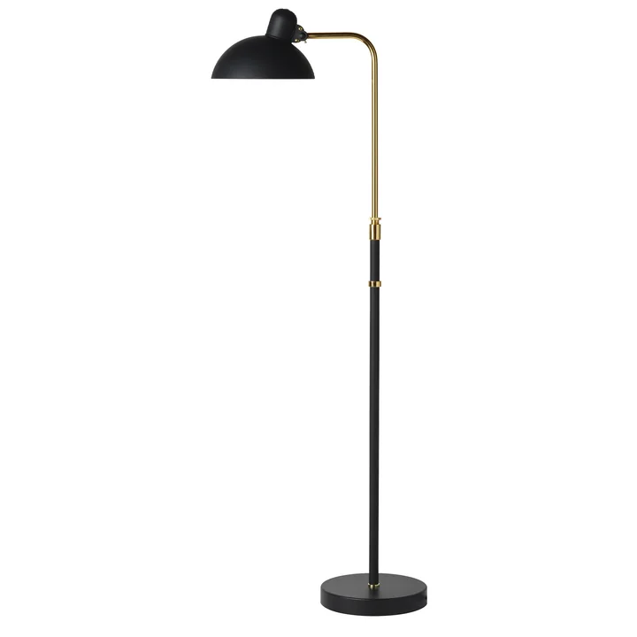 KAISER idell 6580-F Luxus Vloerlamp, zwart mat / messing by Fritz Hansen